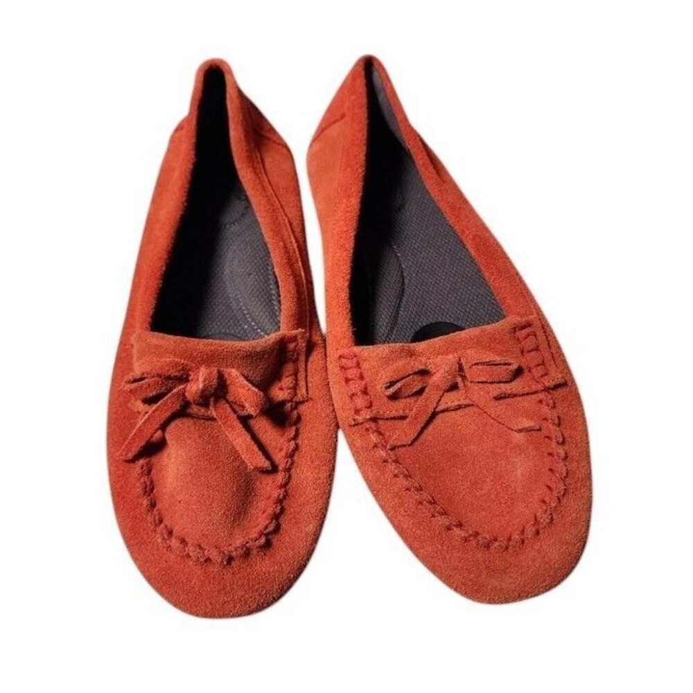 Pluggz Juno Grounding Suede Moccasins Orange Size 9